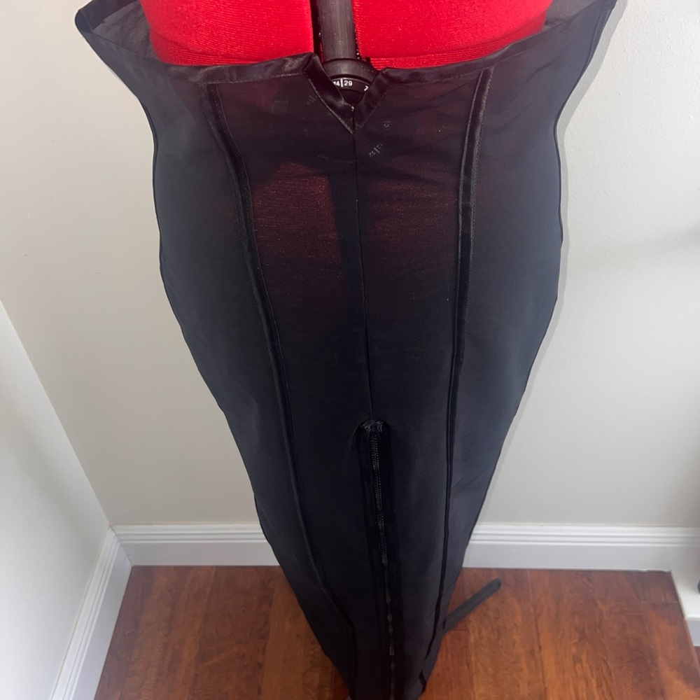 Vintage 90’s Catherine Cortney black stretch mesh hobble skirt XL